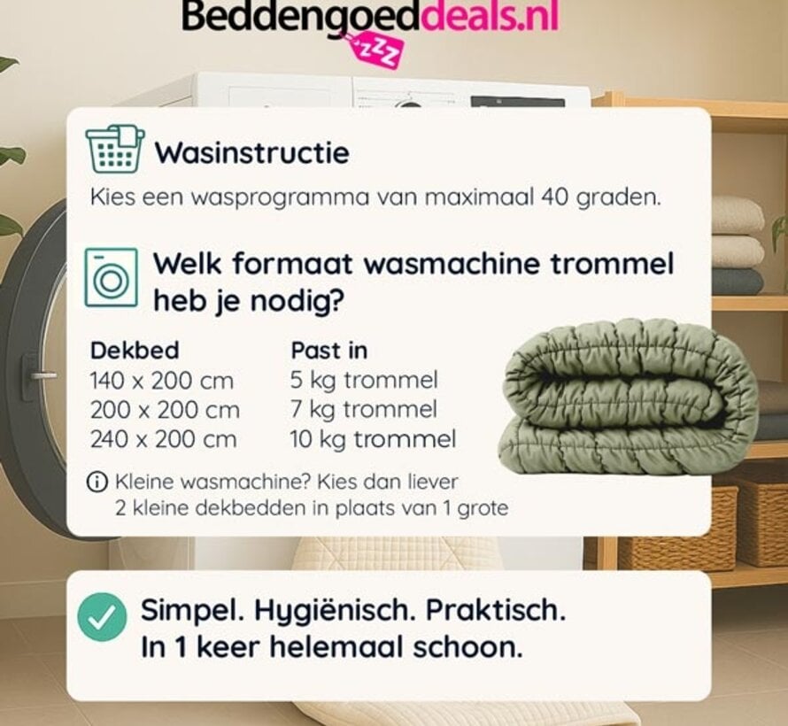 Dekbed Zonder Overtrek - Pistache Puffy