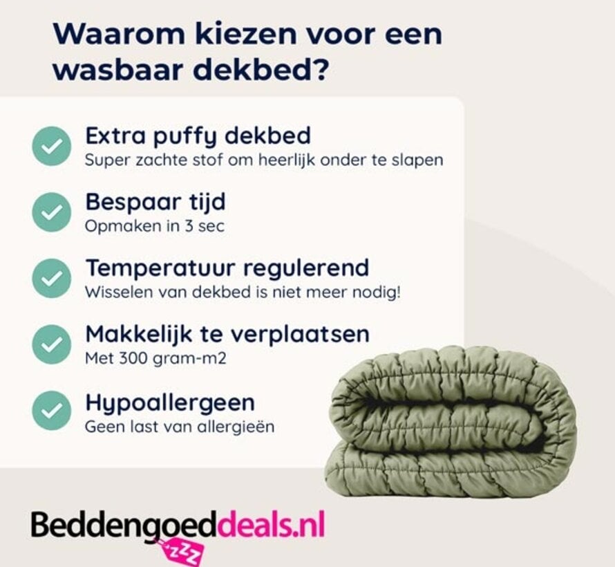 Dekbed Zonder Overtrek - Pistache Puffy