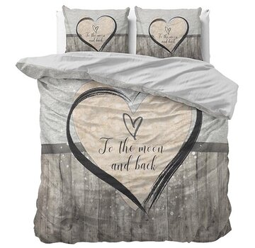 Sleeptime Essentials Love To The Moon And Back - Grijs Dekbedovertrek