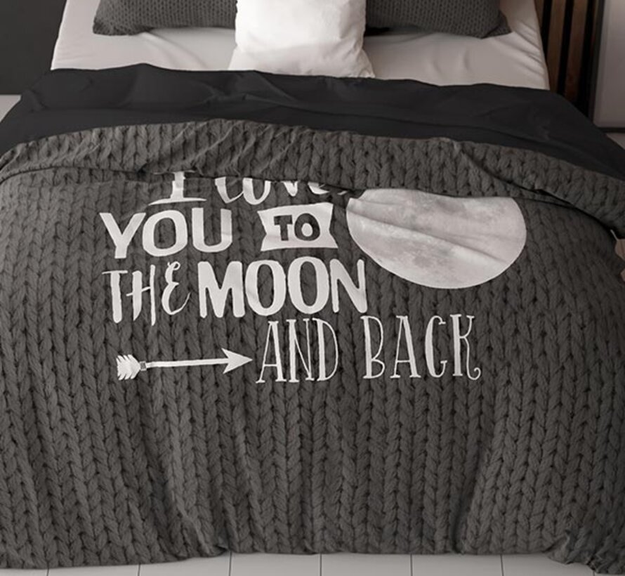 Moon and Back - Antraciet Dekbedovertrek