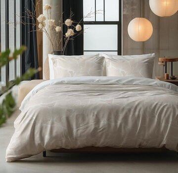 Sleeptime Pure Ginkgo Whisper - Zand/Grijs Dekbedovertrek