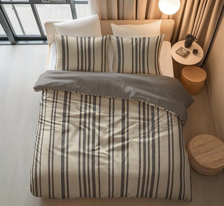 Linear Linen - Zand Katoen Dekbedovertrek