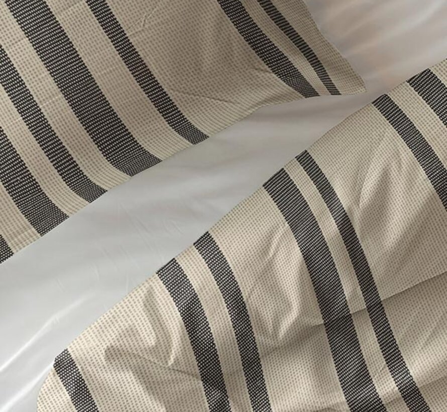 Linear Linen - Zand Katoen Dekbedovertrek