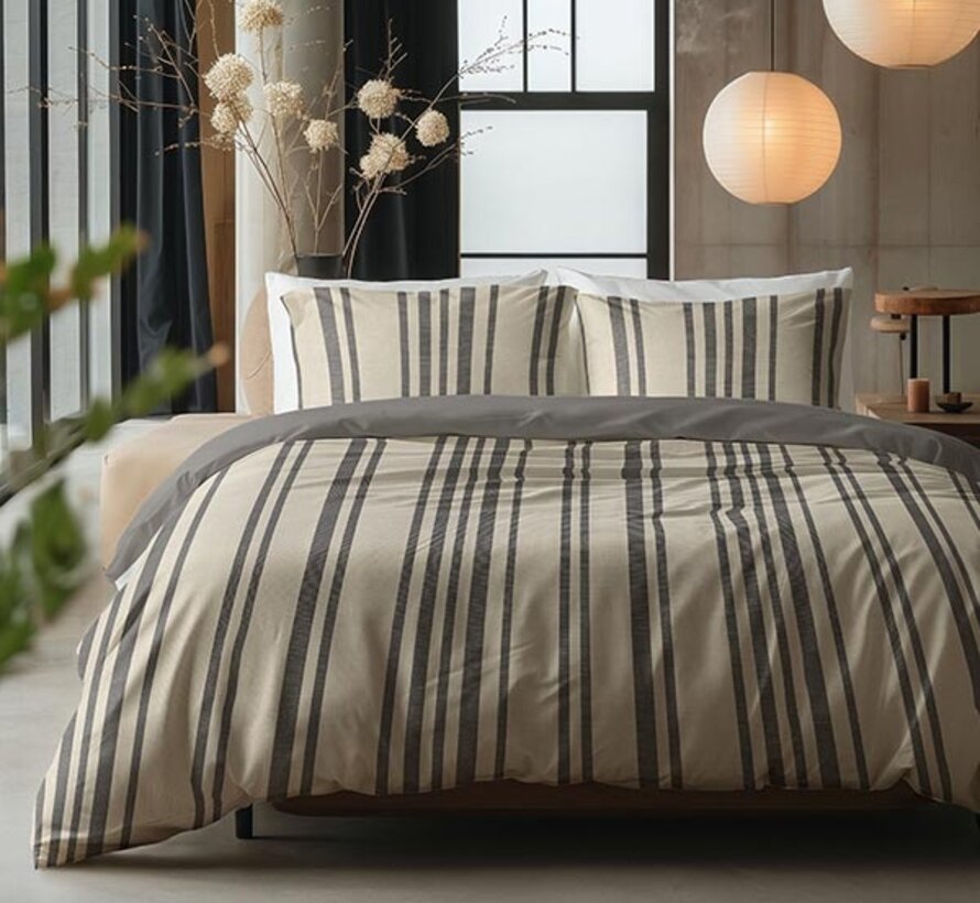 Linear Linen - Zand Dekbedovertrek