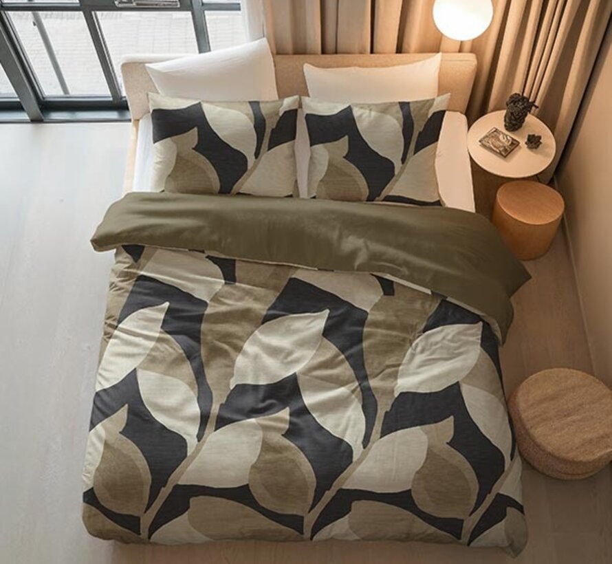 Graphic Garden - Antraciet Dekbedovertrek