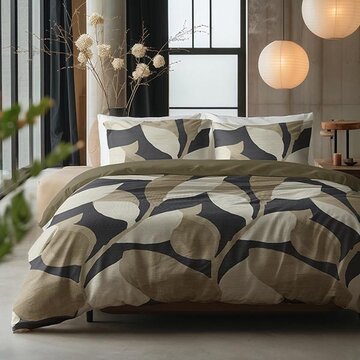 Sleeptime Pure Graphic Garden - Antraciet Dekbedovertrek