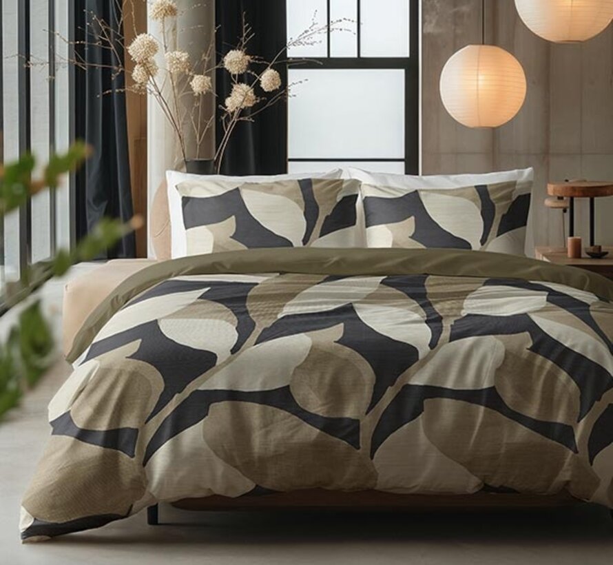 Graphic Garden - Antraciet Dekbedovertrek