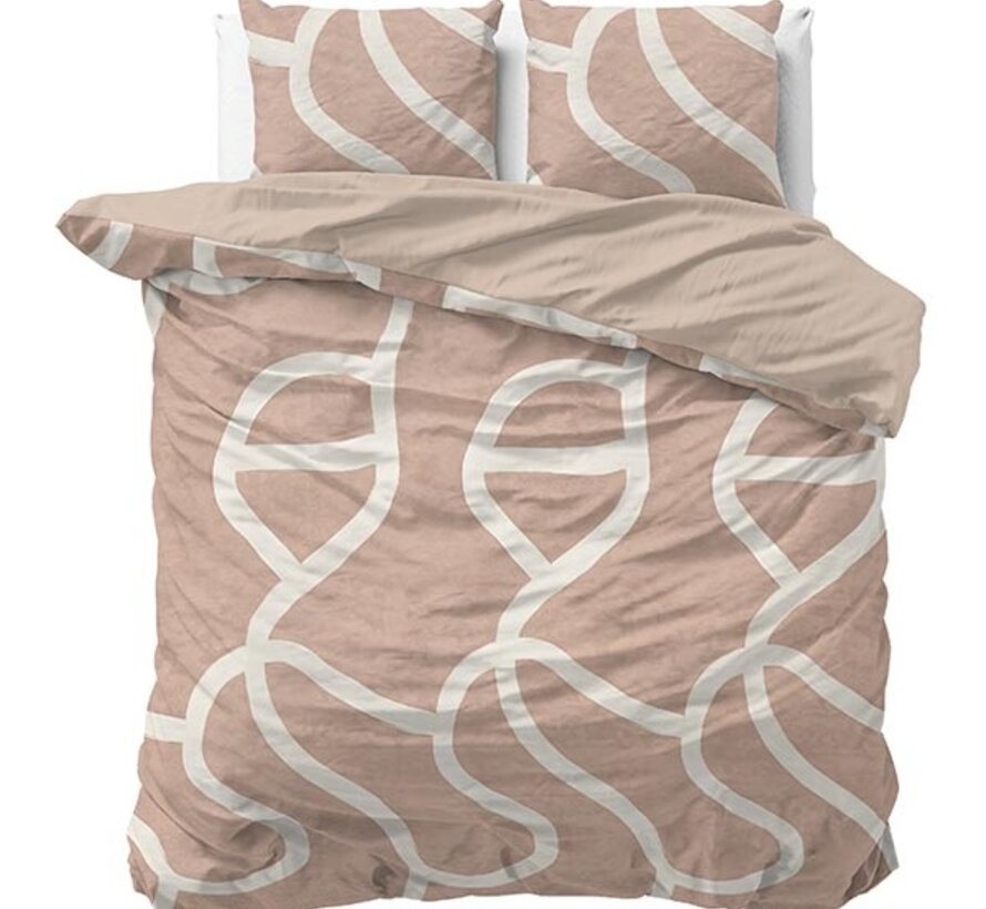 Clay Contours - Perzikbruin Katoen Dekbedovertrek