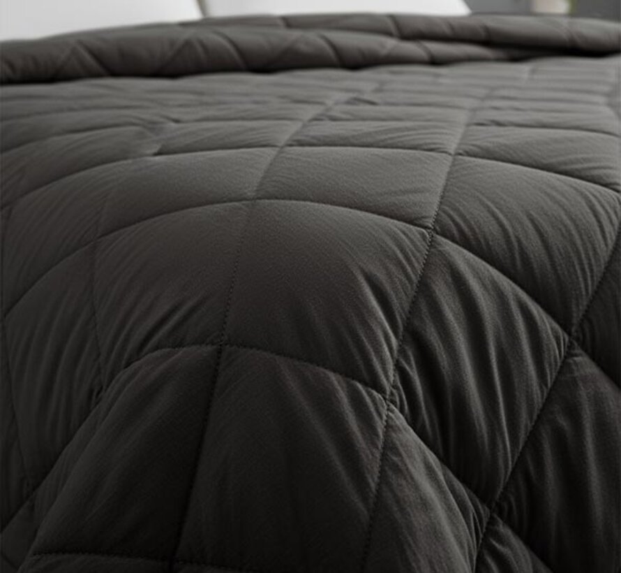 Dekbed Zonder Overtrek - Antraciet Perkaal Katoen