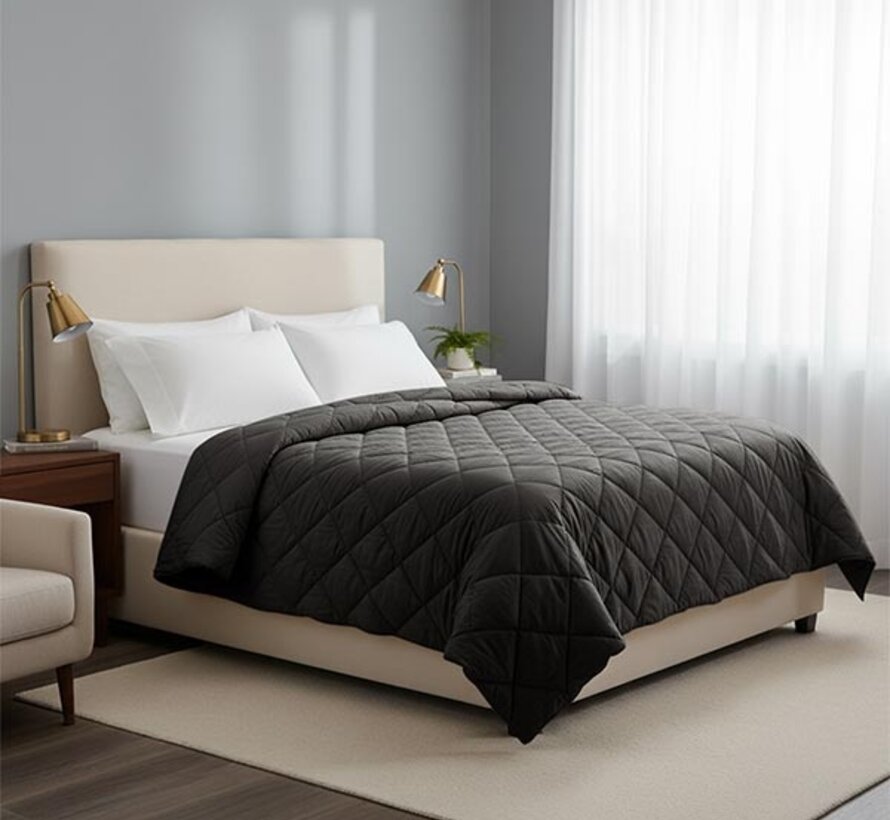 Dekbed Zonder Overtrek - Antraciet Perkaal Katoen