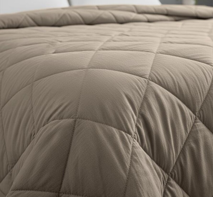 Dekbed Zonder Overtrek - Taupe Perkaal Katoen