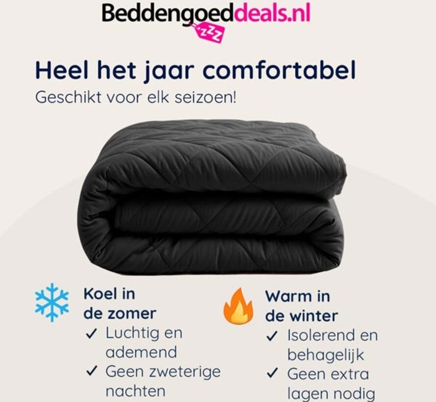 Dekbed Zonder Overtrek - Antraciet Perkaal Katoen