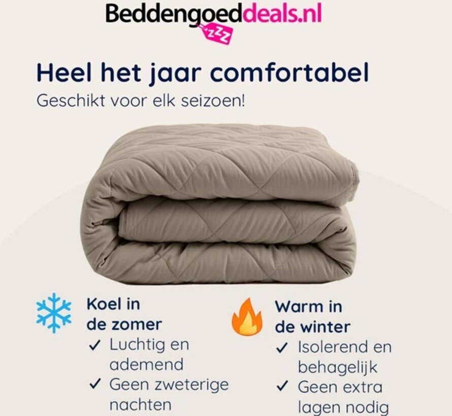 Dekbed Zonder Overtrek - Taupe Perkaal Katoen