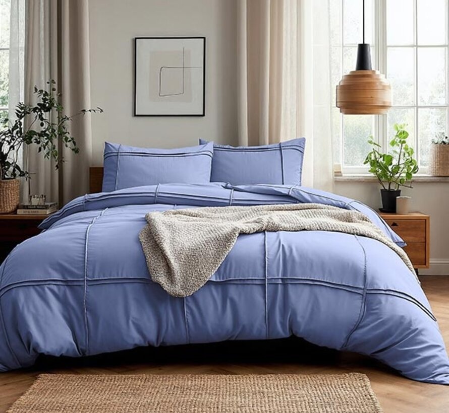 Washed Tufted - Blauw Dekbedovertrek