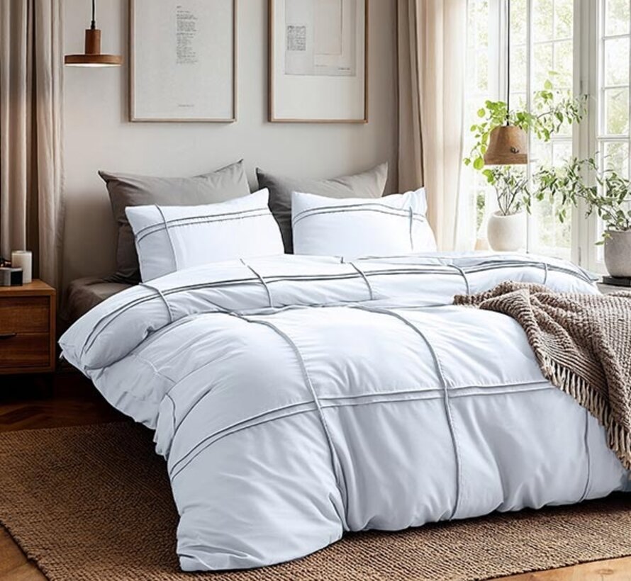 Washed Tufted - Wit Dekbedovertrek