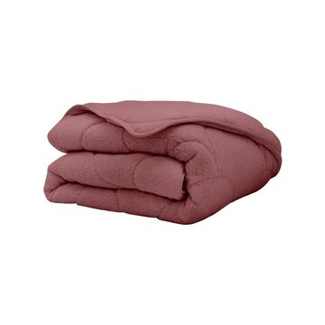 Whitelabel Dekbed Zonder Overtrek - Oud Roze Teddy