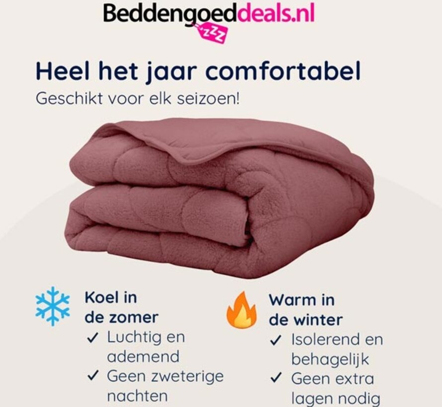 Dekbed Zonder Overtrek - Oud Roze Teddy