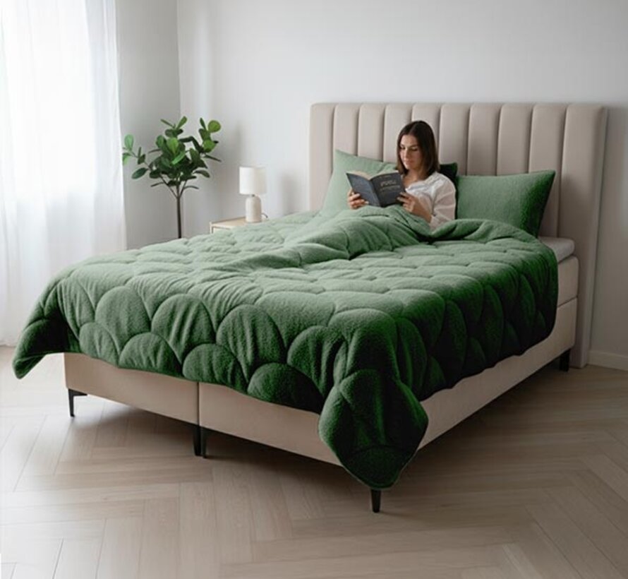 Dekbed Zonder Overtrek - Groen Teddy