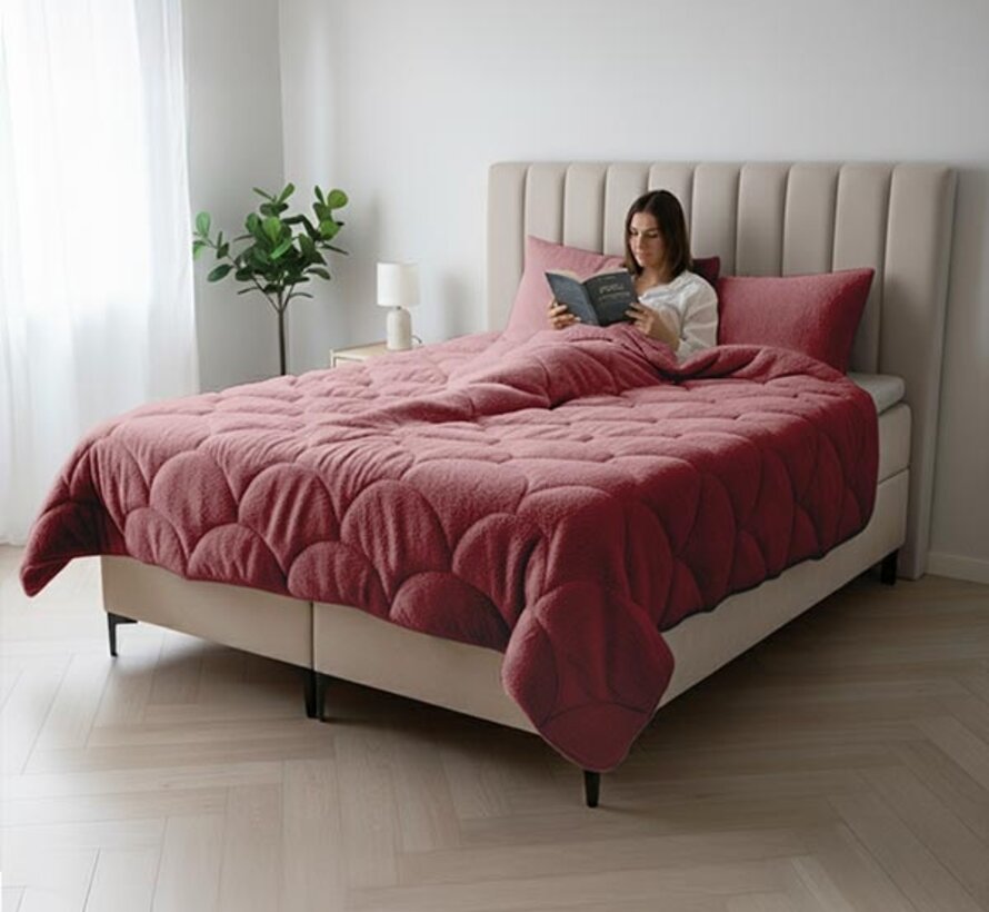 Dekbed Zonder Overtrek - Oud Roze Teddy