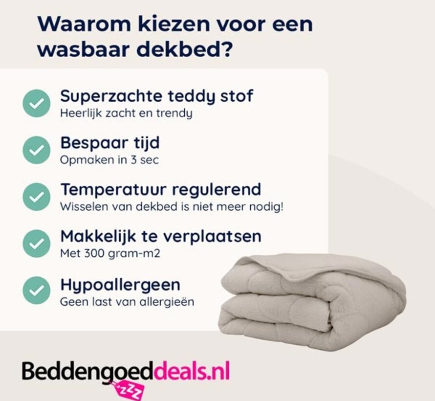 Dekbed Zonder Overtrek - Taupe Teddy