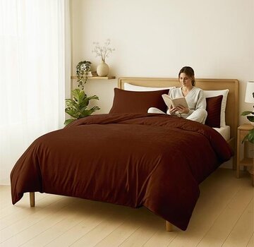 Zydante Velvet Coral - Cognacbruin Dekbedovertrek