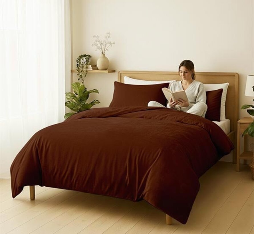 Velvet Coral - Cognacbruin Dekbedovertrek