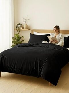 Zydante Velvet Coral - Zwart Dekbedovertrek