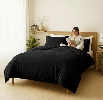 Zydante Velvet Coral - Zwart Dekbedovertrek