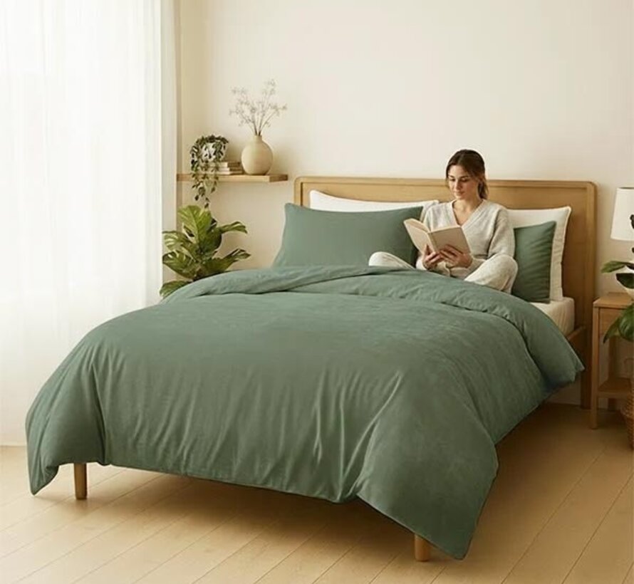 Velvet Coral - Groen Dekbedovertrek