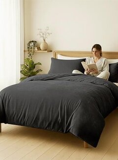 Zydante Velvet Coral - Antraciet Dekbedovertrek