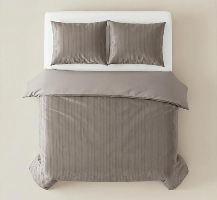 Velvet Lining - Taupe/Grijs Dekbedovertrek