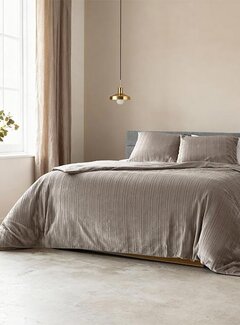 Sleeptime Velvet Lining - Taupe/Grijs Dekbedovertrek
