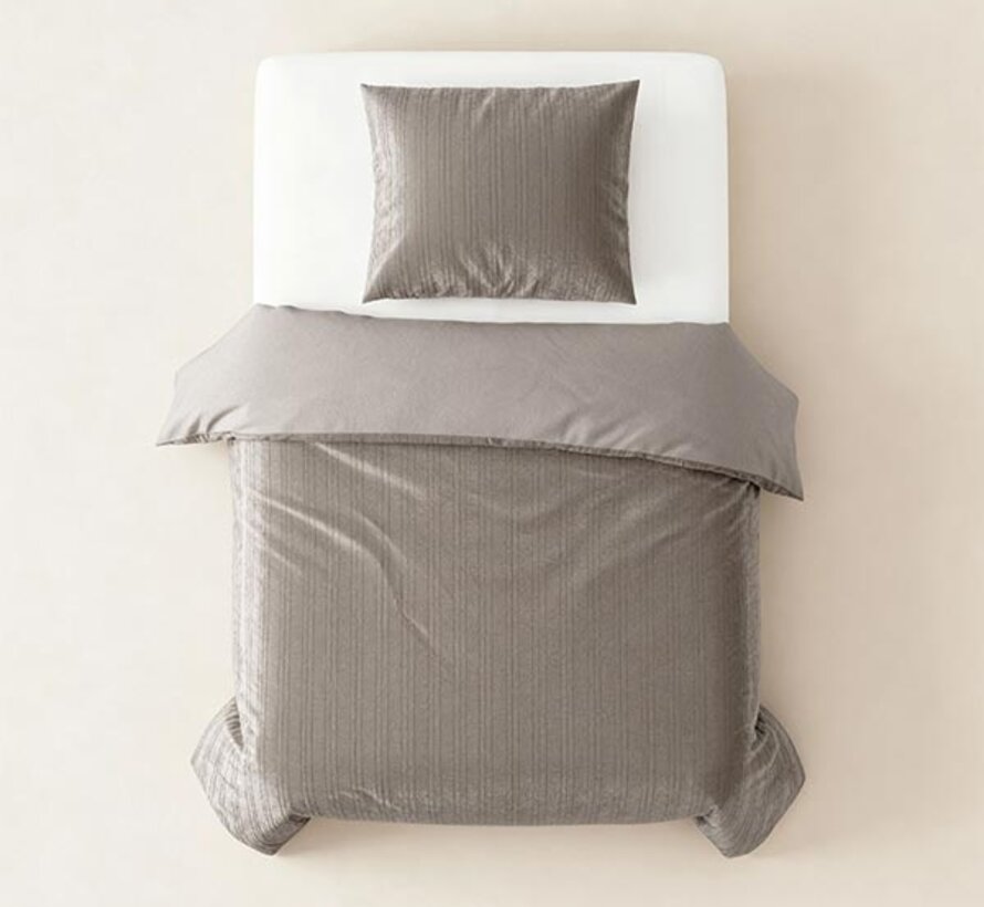 Velvet Lining - Taupe/Grijs Dekbedovertrek