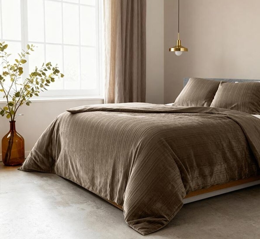 Velvet Lining - Taupe Dekbedovertrek