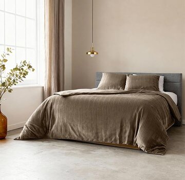 Sleeptime Velvet Lining - Taupe Dekbedovertrek