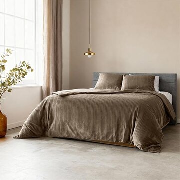 Sleeptime Velvet Lining - Taupe Dekbedovertrek
