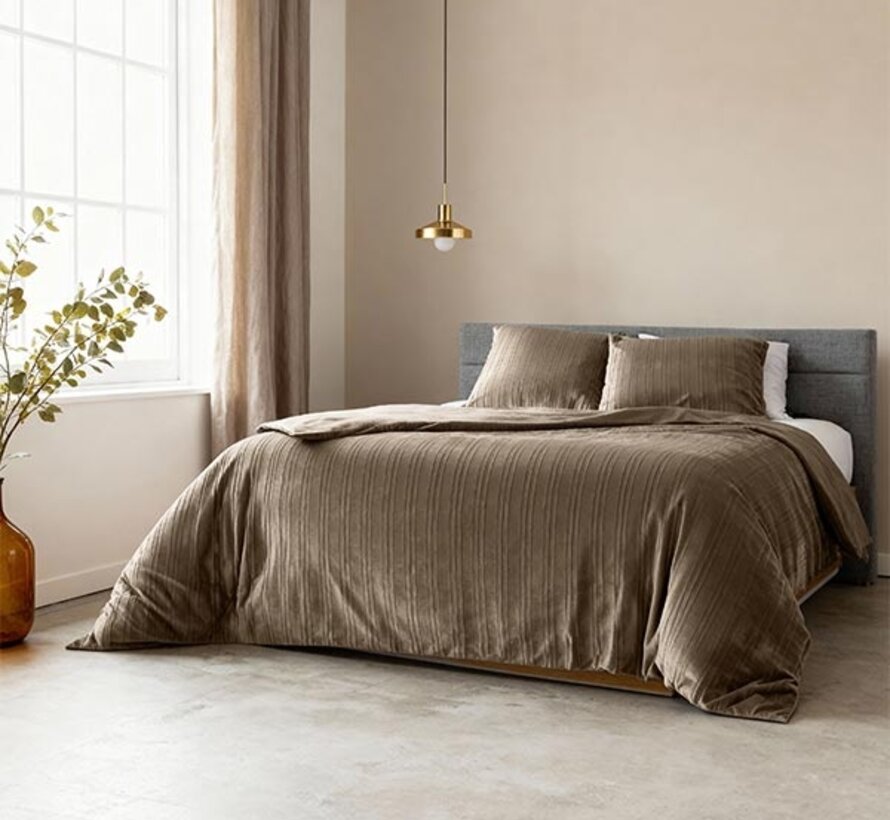 Velvet Lining - Taupe Dekbedovertrek