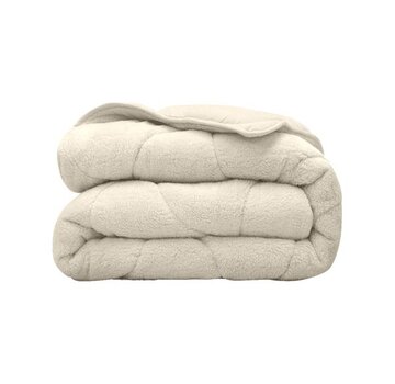 Whitelabel Dekbed Zonder Overtrek - Beige Teddy