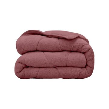 Whitelabel Dekbed Zonder Overtrek - Oud Roze Teddy