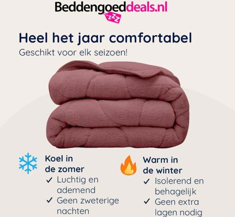 Dekbed Zonder Overtrek - Oud Roze Teddy