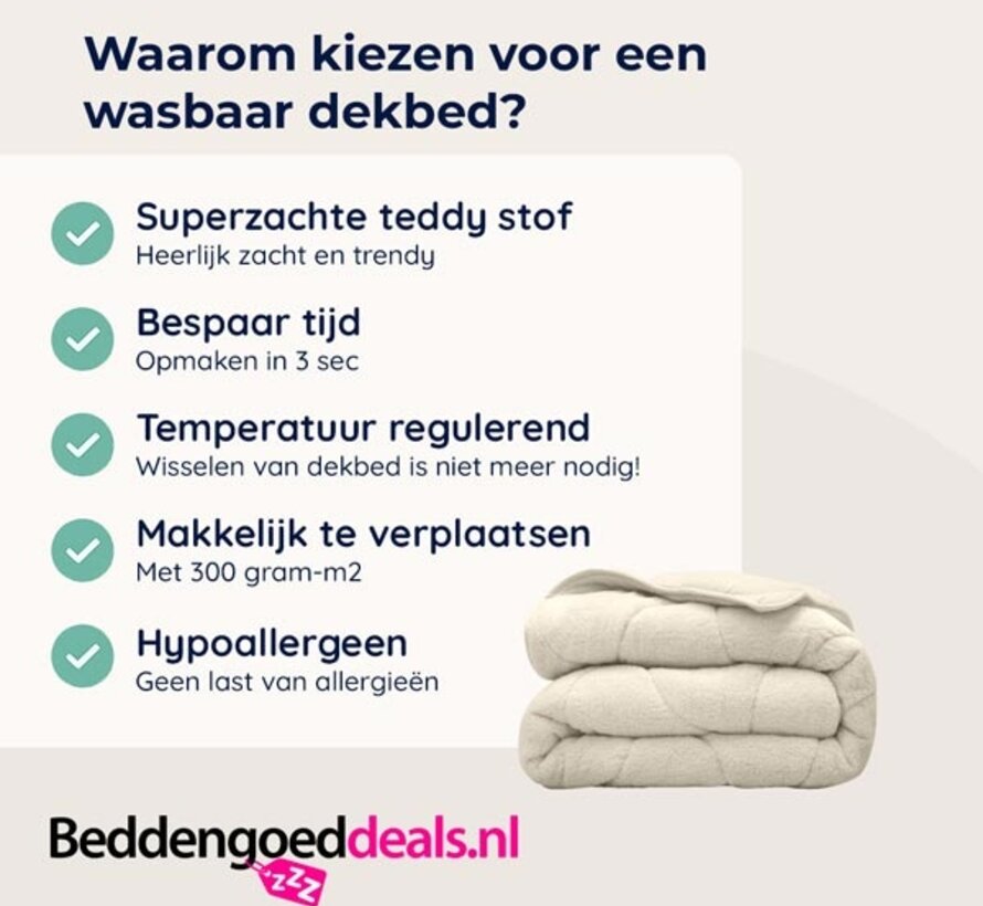 Dekbed Zonder Overtrek - Beige Teddy