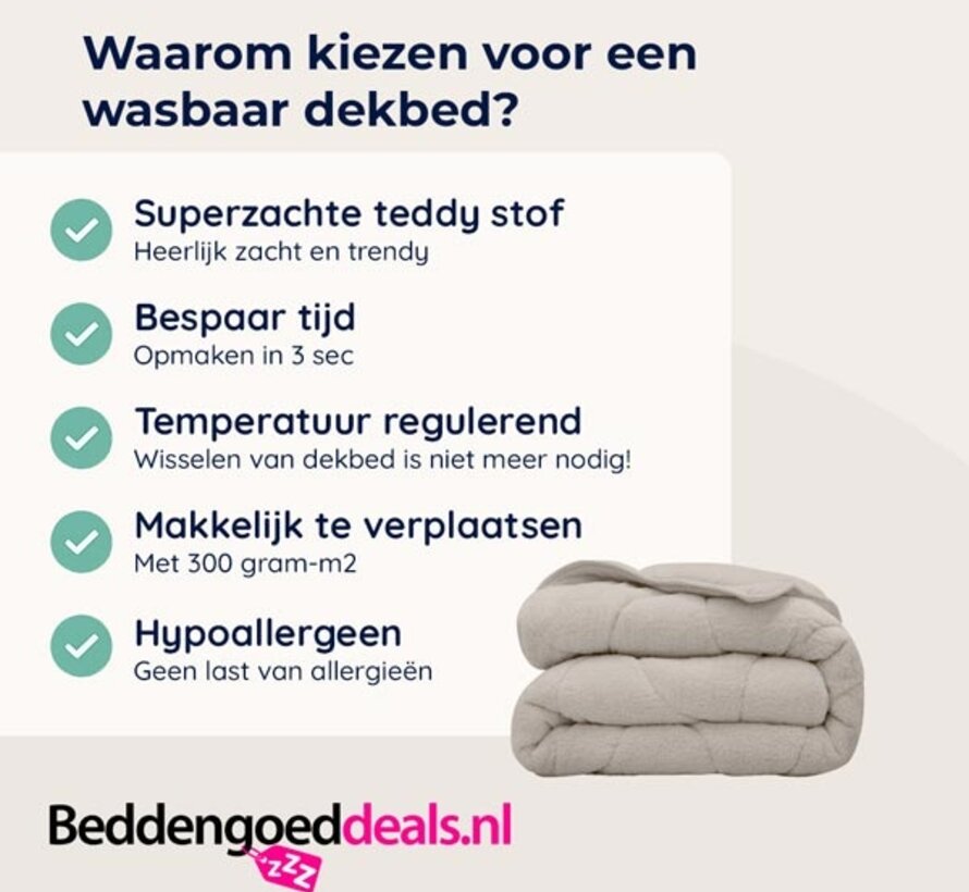 Dekbed Zonder Overtrek - Taupe Teddy