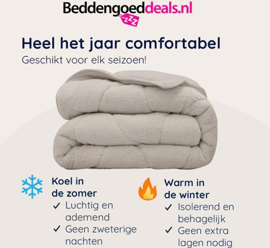 Dekbed Zonder Overtrek - Taupe Teddy
