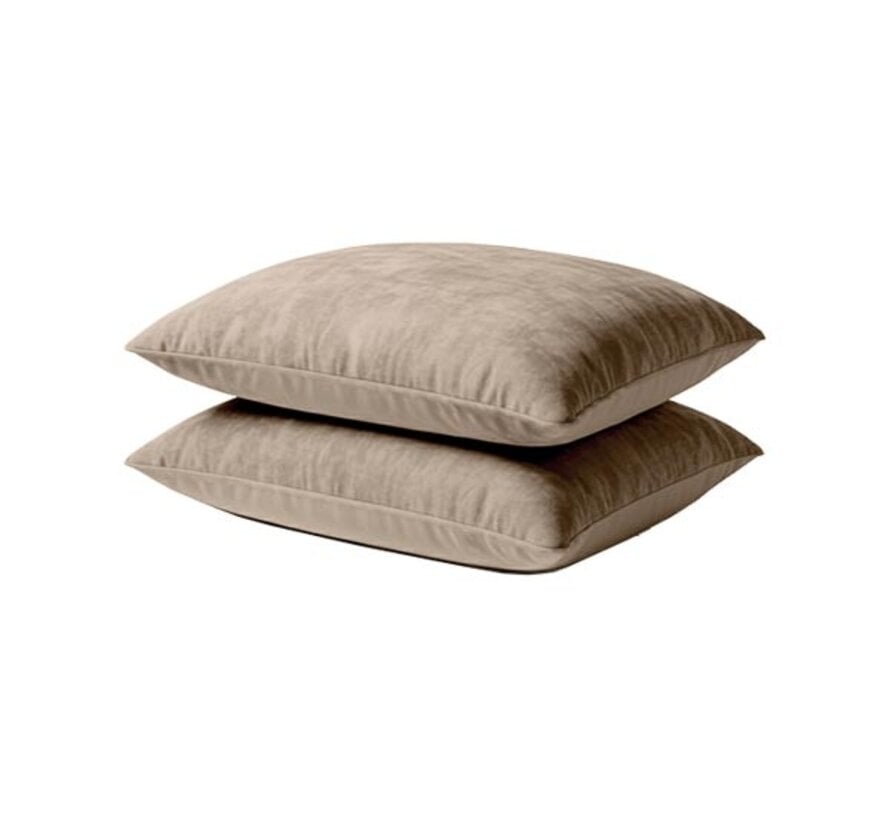 2-Pack: Kussenslopen - Taupe Velvet