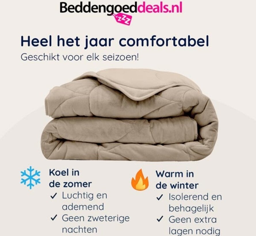 Dekbed Zonder Overtrek - Taupe Velvet