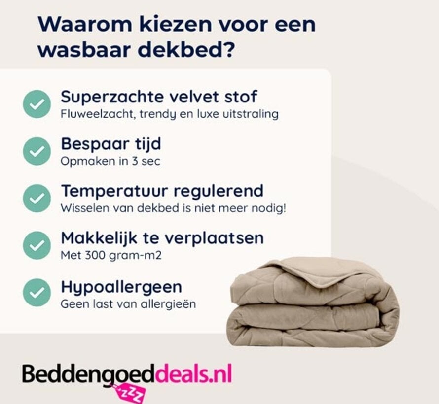 Dekbed Zonder Overtrek - Taupe Velvet