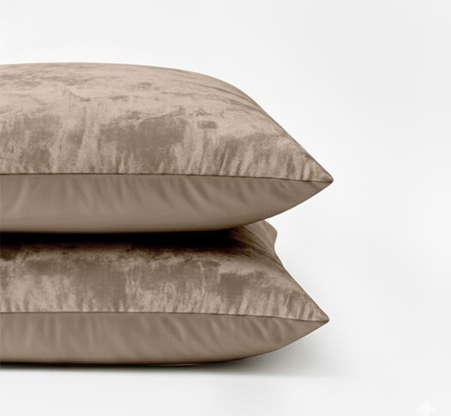 2-Pack: Kussenslopen - Taupe Velvet