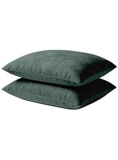 Whitelabel 2-Pack: Kussenslopen - Donkergroen Velvet
