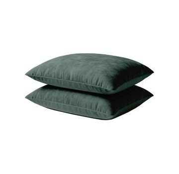 Whitelabel 2-Pack: Kussenslopen - Donkergroen Velvet