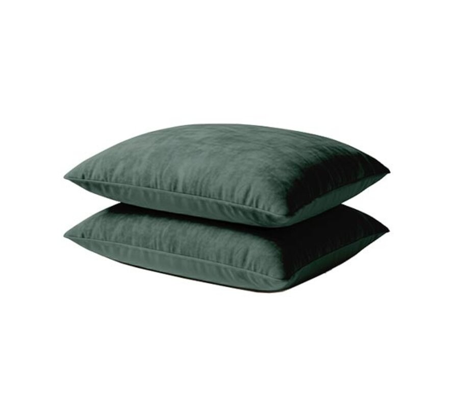 2-Pack: Kussenslopen - Donkergroen Velvet